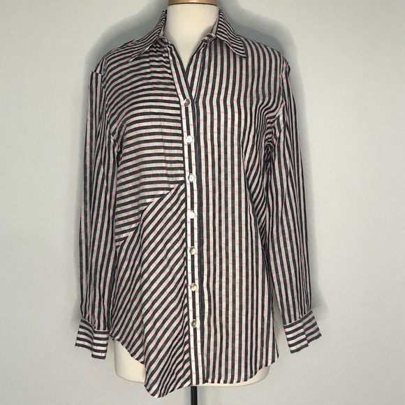 FINLEY Stripped Button-Down Shirt Size Medium - Picture 2 of 6